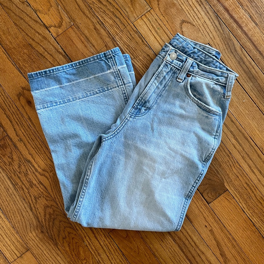 Abercrombie & Fitch High Waist Wide Leg Cropped Jeans size 27 S